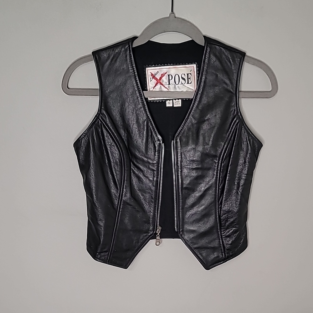 Harley-Davidson Women's Size Small Black genuine Leather Motorcycle Vest - Picture 5 of 10